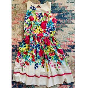 Sleeveless floral tulip dress
